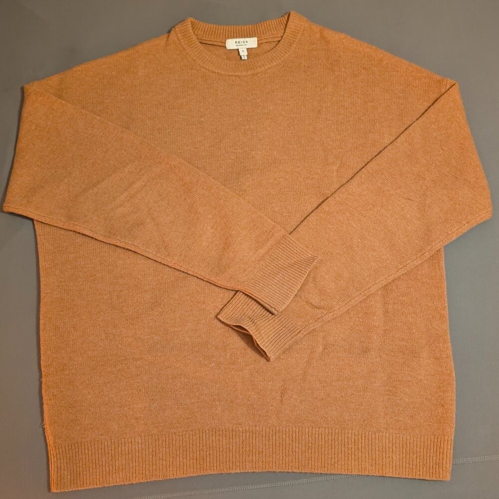 Reiss Parks Wool Camel Crewneck Sweater